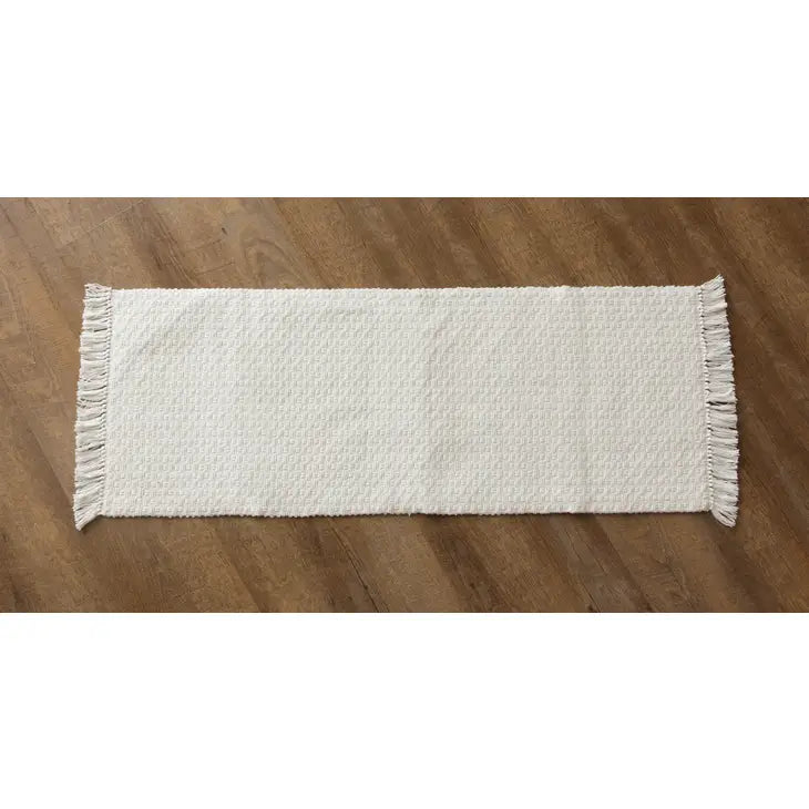 Woven Cotton Table Runner With Fringe